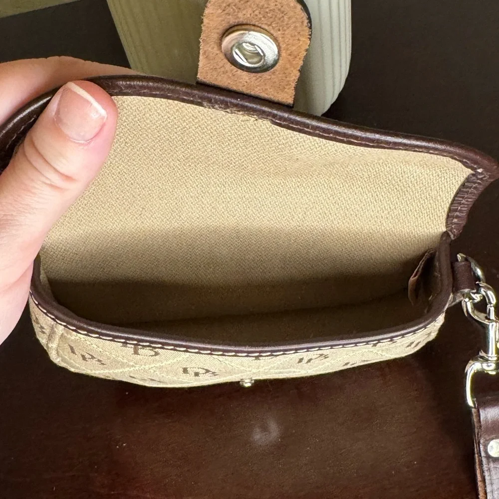 DOONEY & BOURKE Canvas & Leather Wristlet, EUC